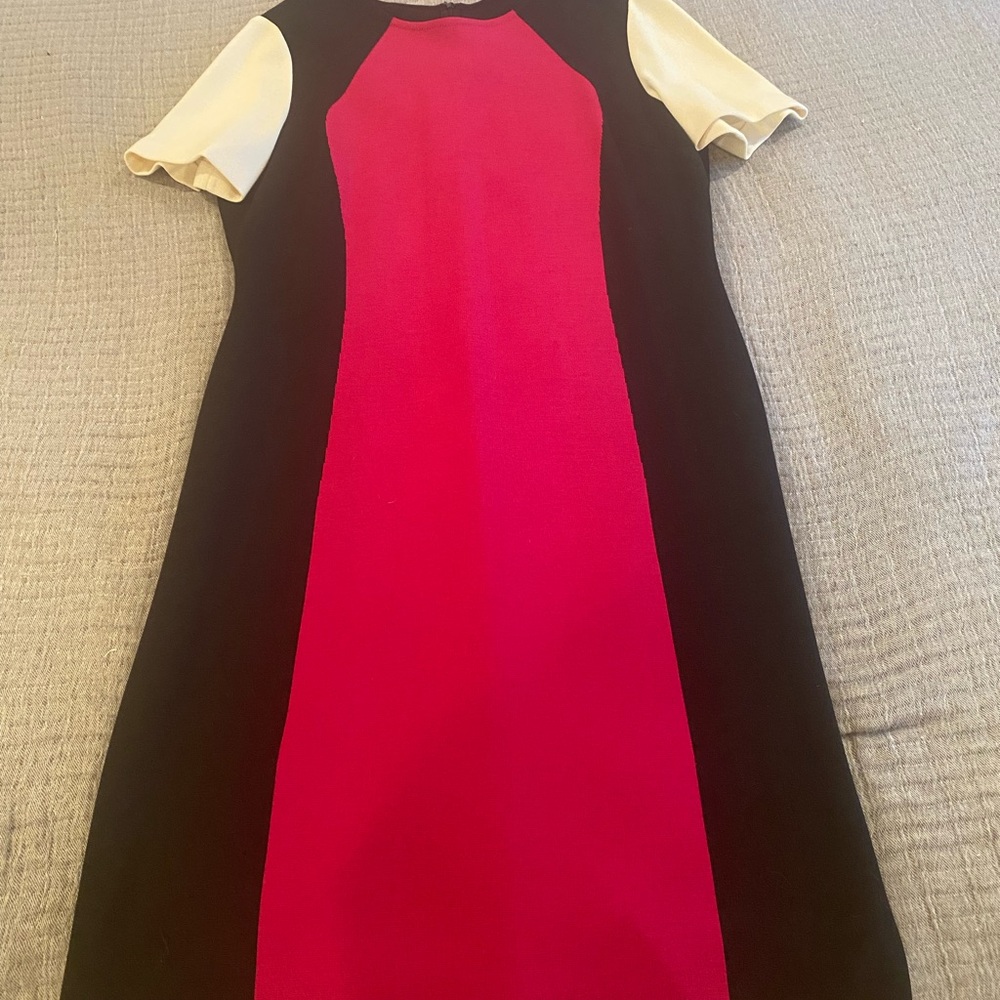 St. John Black and Pink Knit Dress